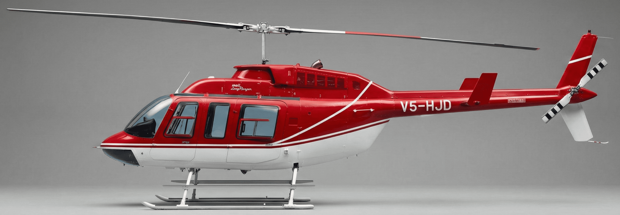 Red helicopter with sleek design